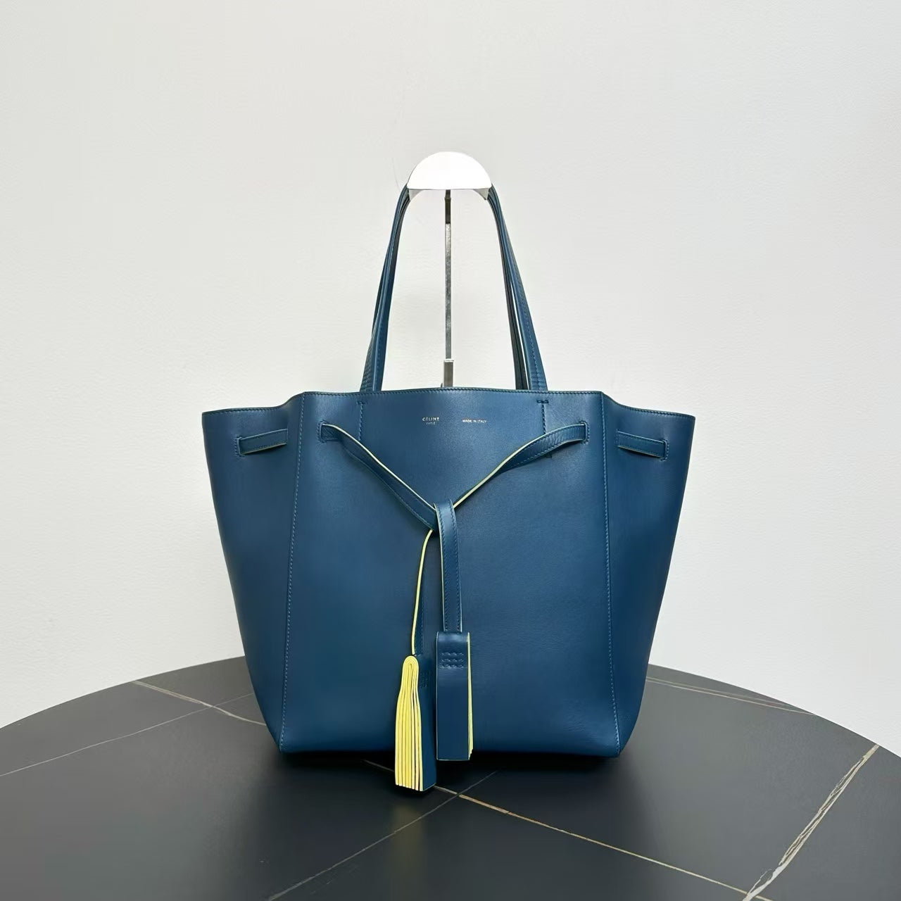 Celine Medium Cabas Phantom Tote Bag in Blue Leather Tote