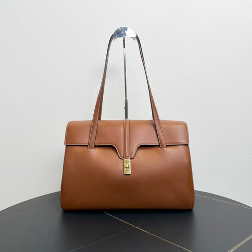 Celine Brown Leather Large Tote Bag -
