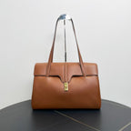 Celine Brown Leather Large Tote Bag -