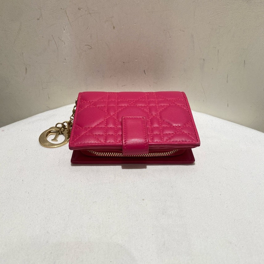 Dior Lady Dior Fuchsia Wallet