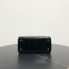Dior Lady Bag Black Patent Leather Top Handle Bag