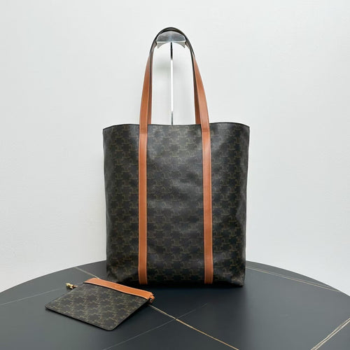 Celine  Tote Bag in Brown Canvas - Vintage Designer Handbag