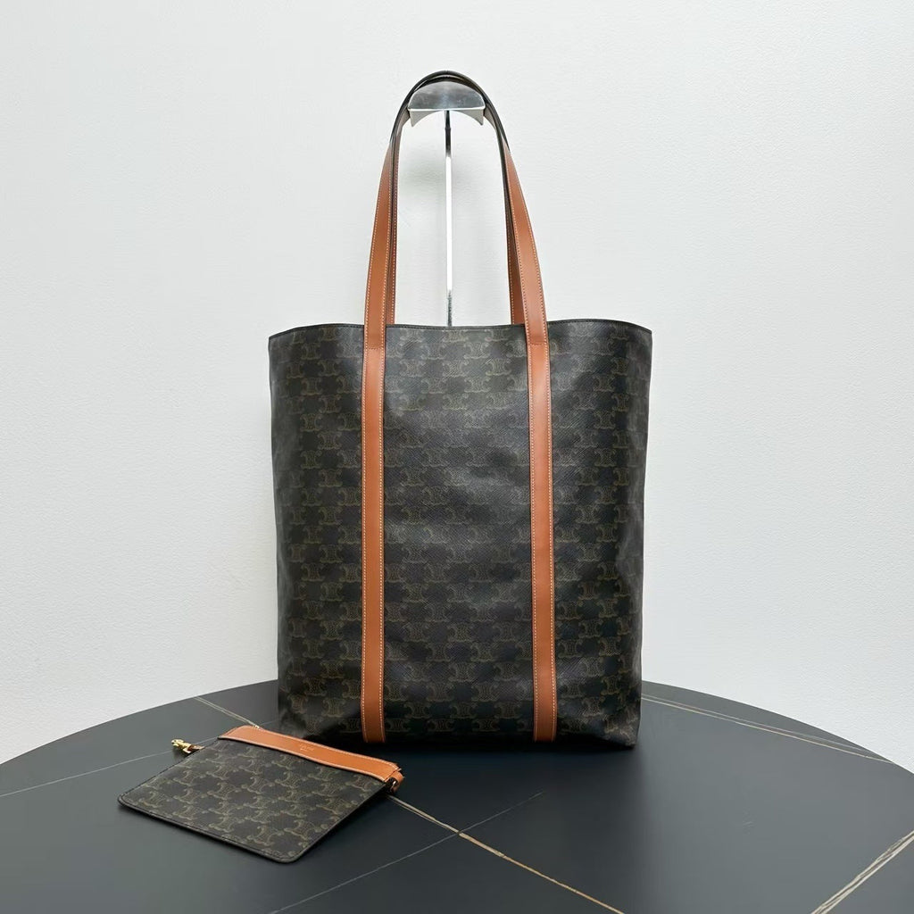 Celine  Tote Bag in Brown Canvas - Vintage Designer Handbag