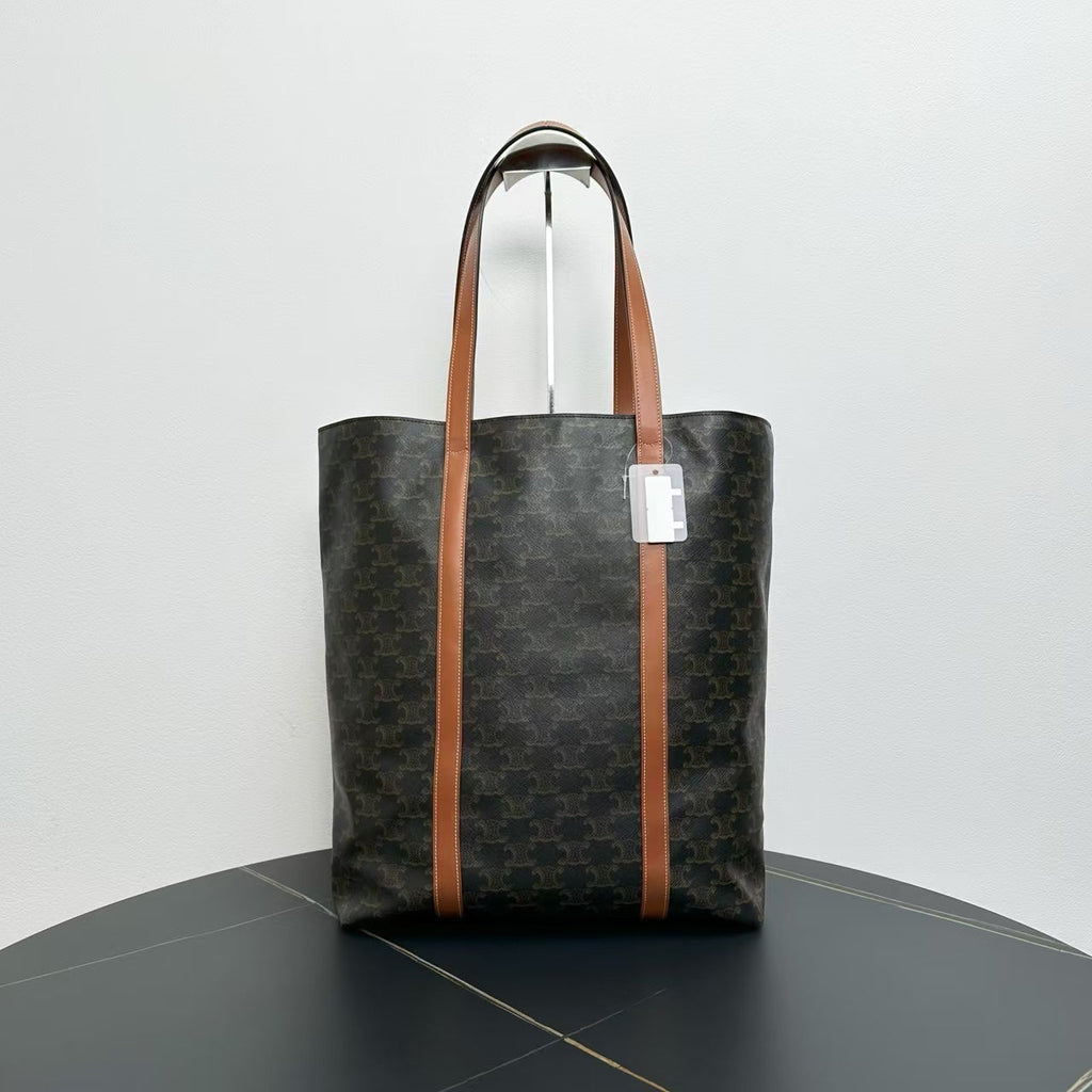 Celine  Tote Bag in Brown Canvas - Vintage Designer Handbag