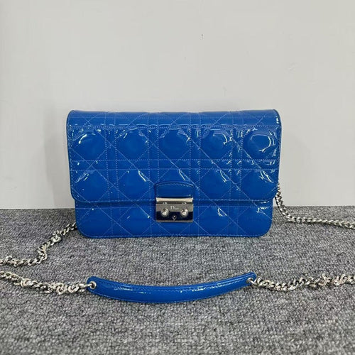 Dior Blue Patent Leather Miss Dior Shoulder Bag