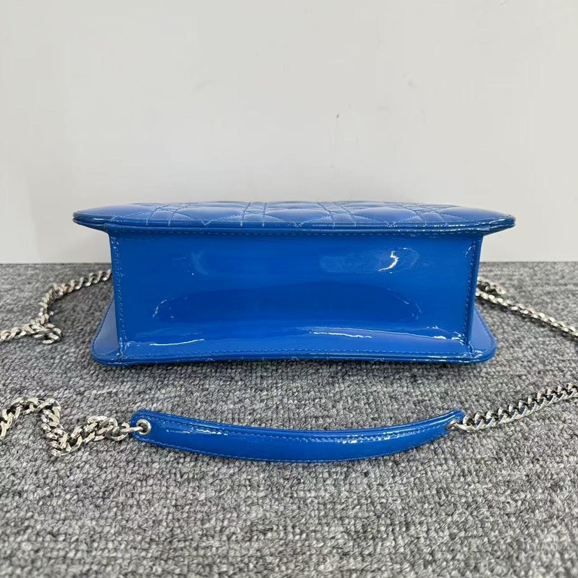 Dior Blue Patent Leather Miss Dior Shoulder Bag