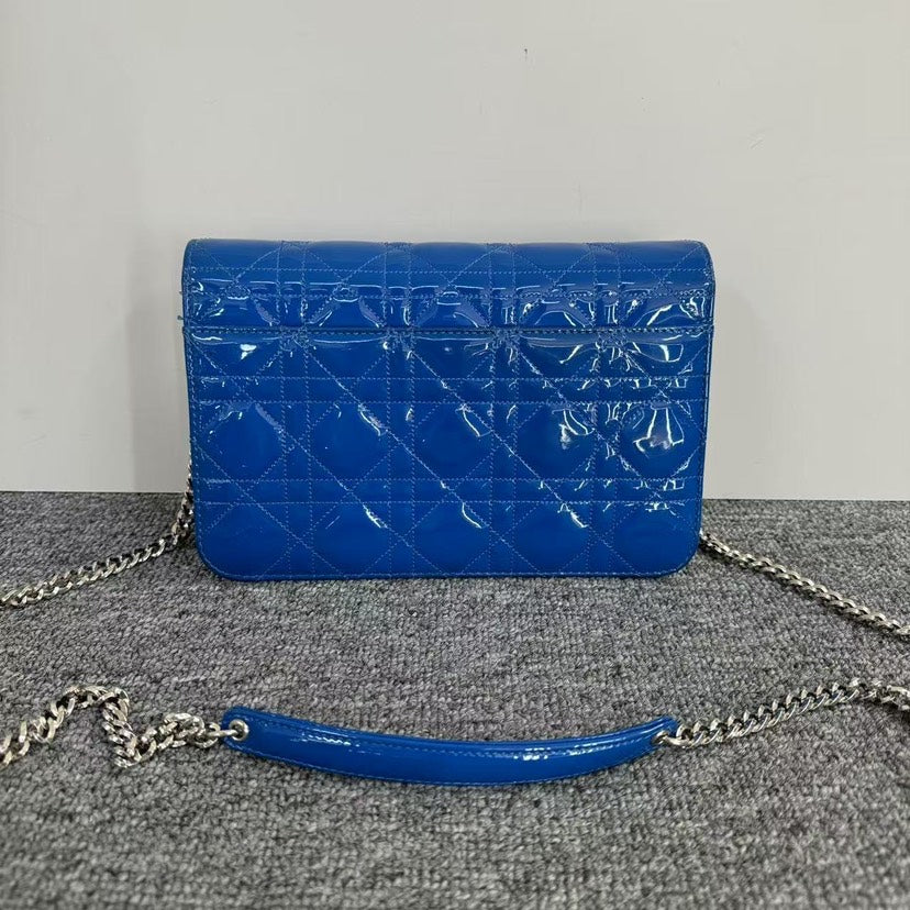 Dior Blue Patent Leather Miss Dior Shoulder Bag