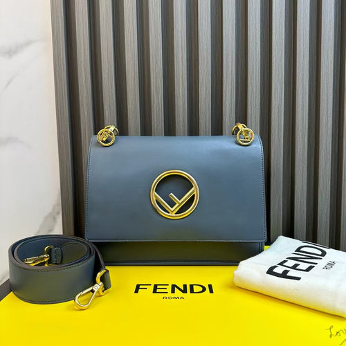 Fendi Kan I Blue Shoulder Bag -  Designer Handbag
