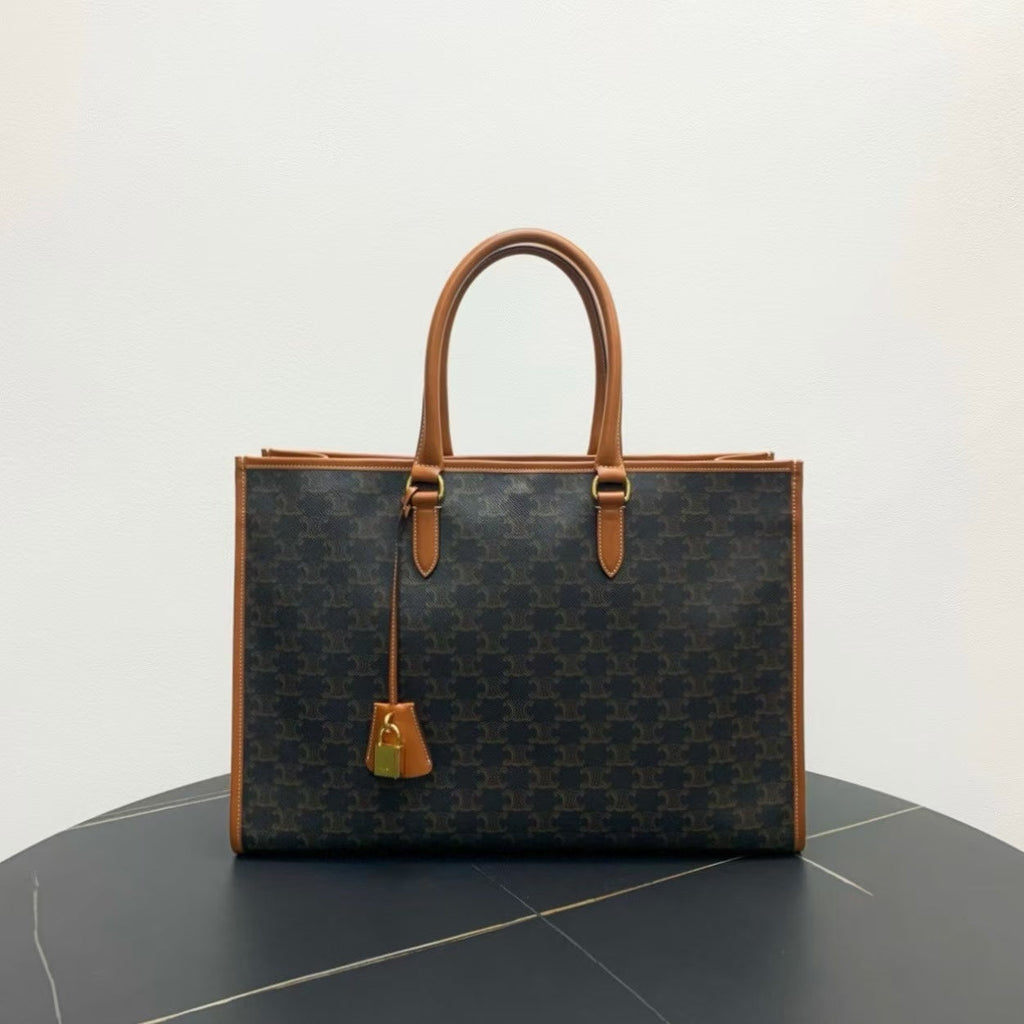 Celine Macadam Canvas Brown Tote Bag - Vintage Designer Handbag