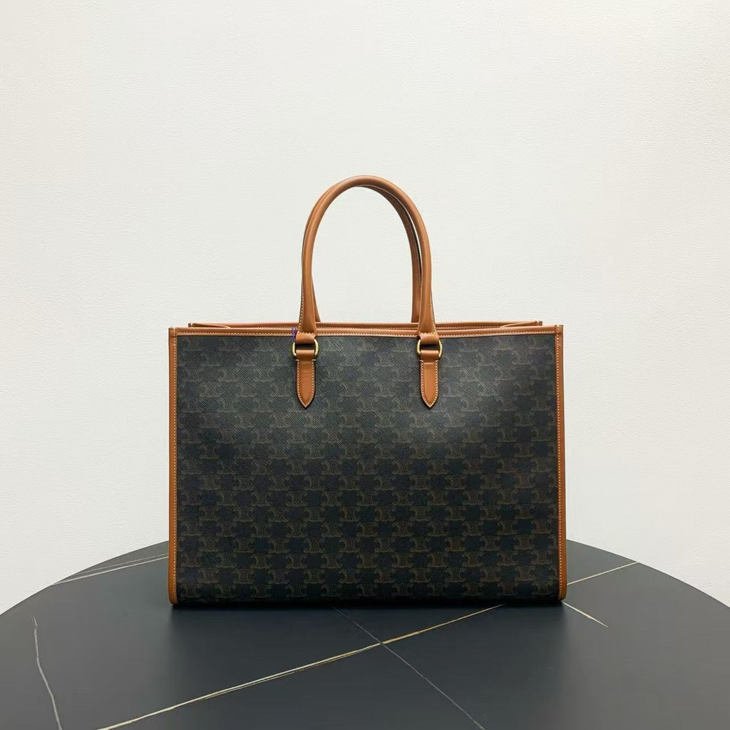 Celine Macadam Canvas Brown Tote Bag - Vintage Designer Handbag