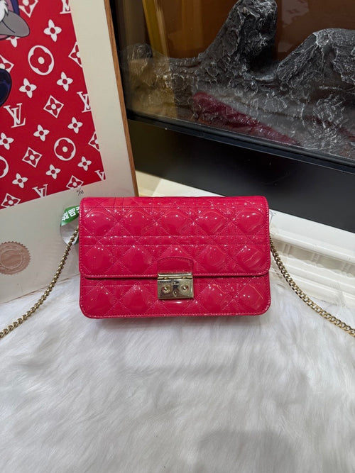 Christian Dior Miss Dior Pink Patent Leather Crossbody Bag