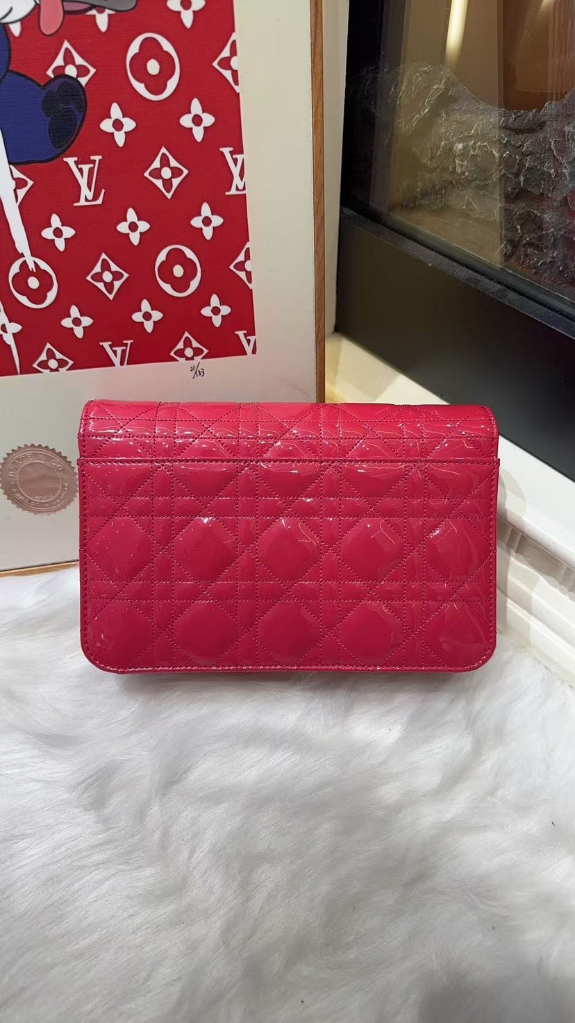 Christian Dior Miss Dior Pink Patent Leather Crossbody Bag