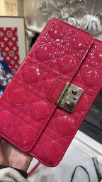 Christian Dior Miss Dior Pink Patent Leather Crossbody Bag