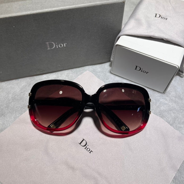 Christian Dior Sunglasses OS Black Red Gradient