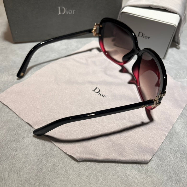 Christian Dior Sunglasses OS Black Red Gradient