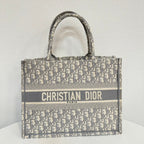 Dior Monogram Canvas Book Tote Medium Grey Tote Bag