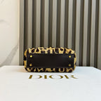Christian Dior Lady Bag Animal Print Calfskin Leather Top Handle Bag