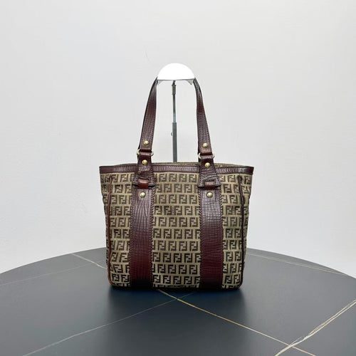 Fendi Vintage Zucca Canvas Brown Tote Bag