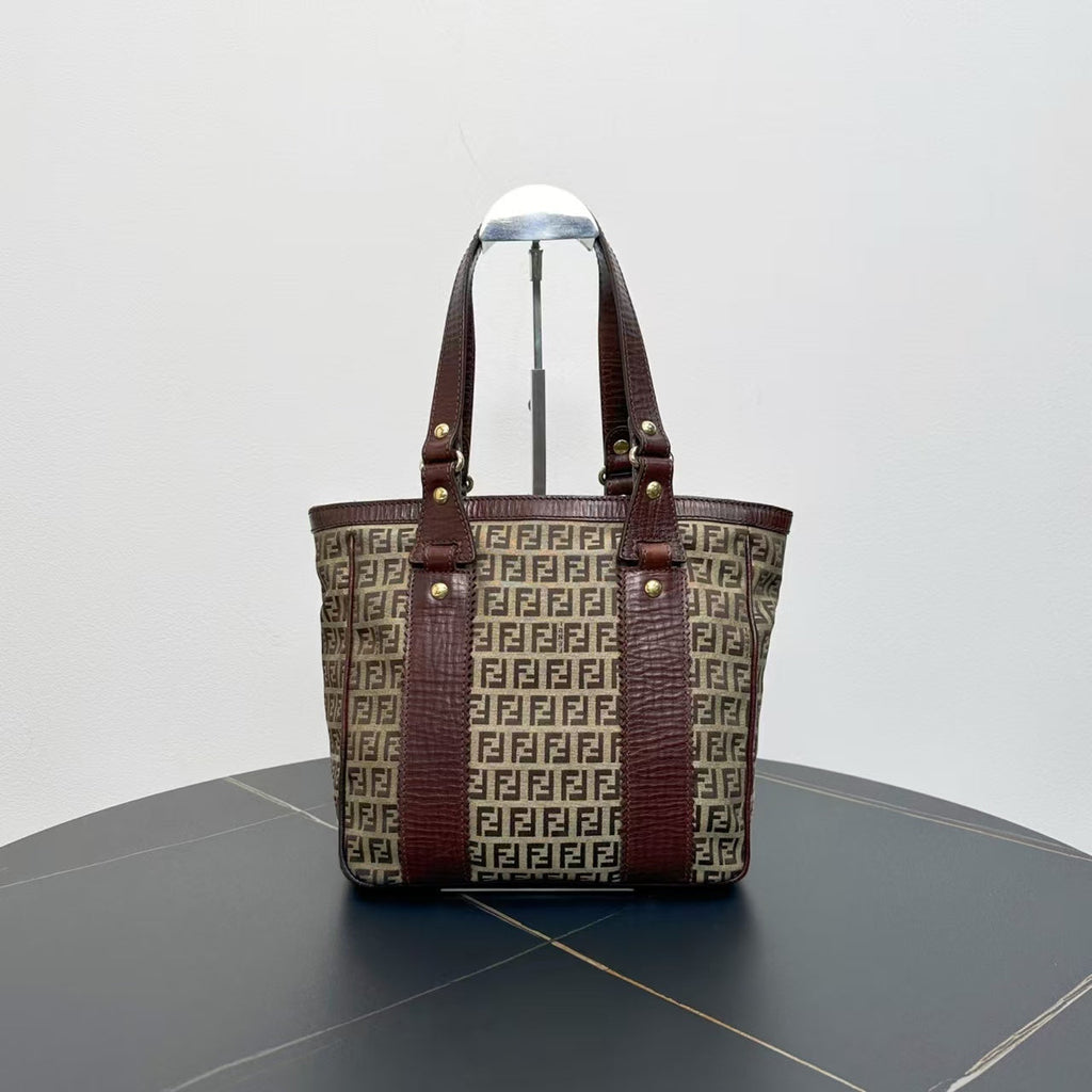 Fendi Vintage Zucca Canvas Brown Tote Bag