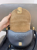 Fendi Moonlight Vit.King Roma Blue Leather Shoulder Bag