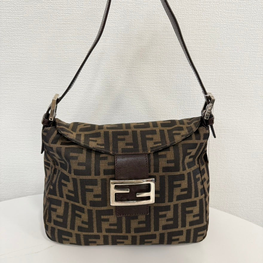 Fendi Zucca Shoulder Bag FM0120 Brown Canvas