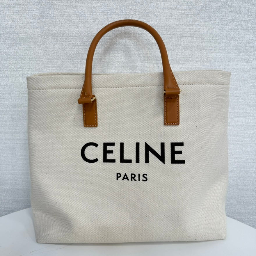 Celine Canvas Leather Tote Bag FM0160 in Beige