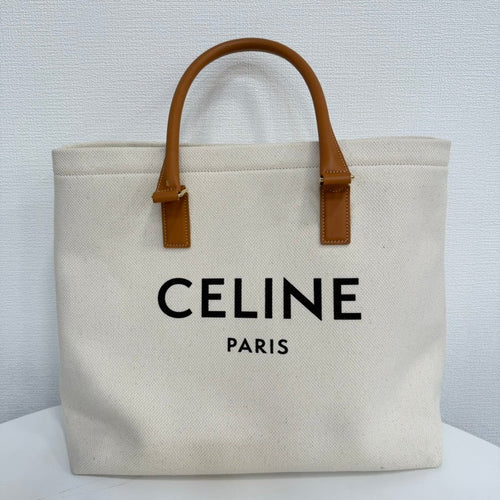 Celine Canvas Leather Tote Bag FM0160 in Beige
