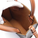 CELINE Mini Vertical Cabas Triomphe Handbag Black Brown 2WAY PVC Leather