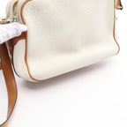CELINE Shoulder Bag Leather Off White Brown 959214