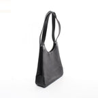 CELINE Black Shoulder Bag with Logo Metal Fittings in Leather