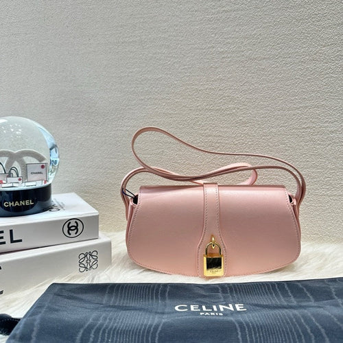 CELINE Ava Pink Leather Shoulder Bag