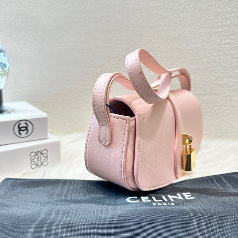 CELINE Ava Pink Leather Shoulder Bag