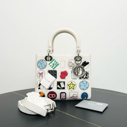 Dior Lady Bag White Top Handle