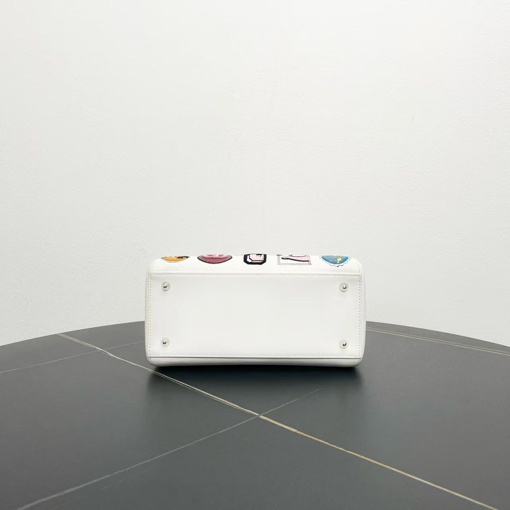Dior Lady Bag White Top Handle
