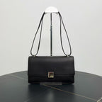 Celine Vintage Black Leather Shoulder Bag