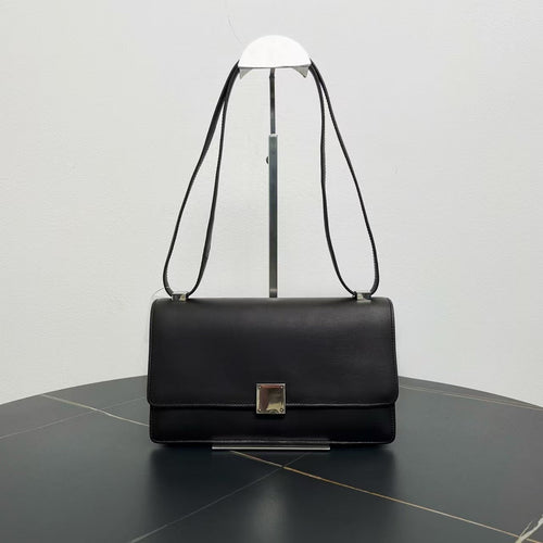Celine Vintage Black Leather Shoulder Bag