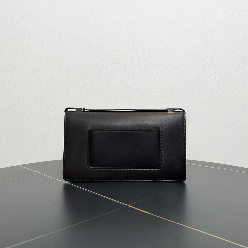 Celine Vintage Black Leather Shoulder Bag