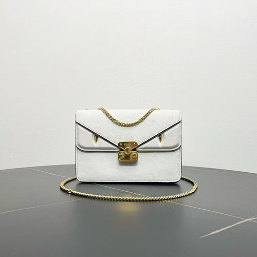Fendi White Peekaboo Shoulder Bag -