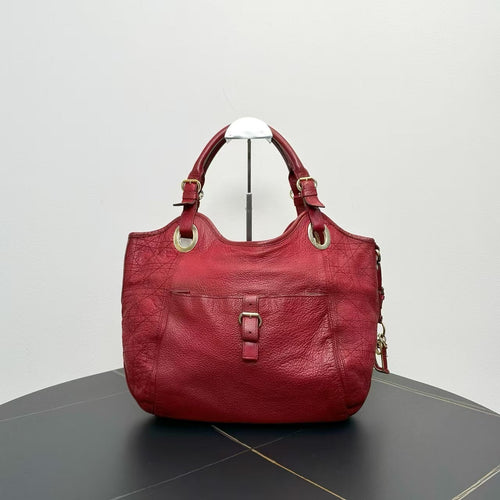 Dior Red Leather Tote Bag - Luxury Designer Handbag for Women