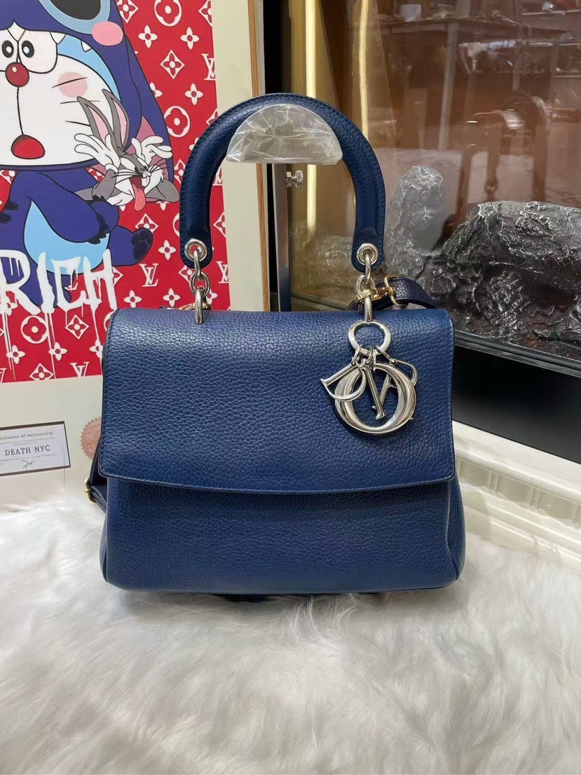 Dior Blue Leather Satchel Bag
