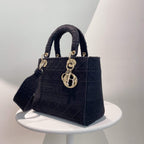 Christian Dior D-Lite Black Embroidered Canvas Tote Bag