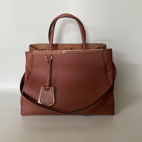 Fendi 2Jours Maroon Leather Shoulder Bag