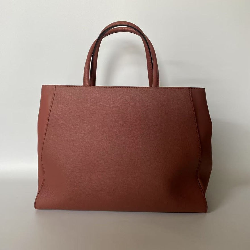 Fendi 2Jours Maroon Leather Shoulder Bag