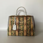 Fendi  Bag in Patterned Canvas and Leather Top Handle Bag