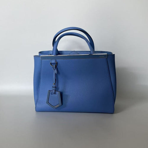 Fendi 2Jours Blue Leather Shoulder Bag
