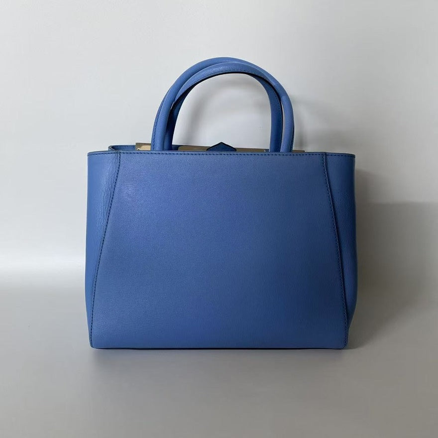 Fendi 2Jours Blue Leather Shoulder Bag