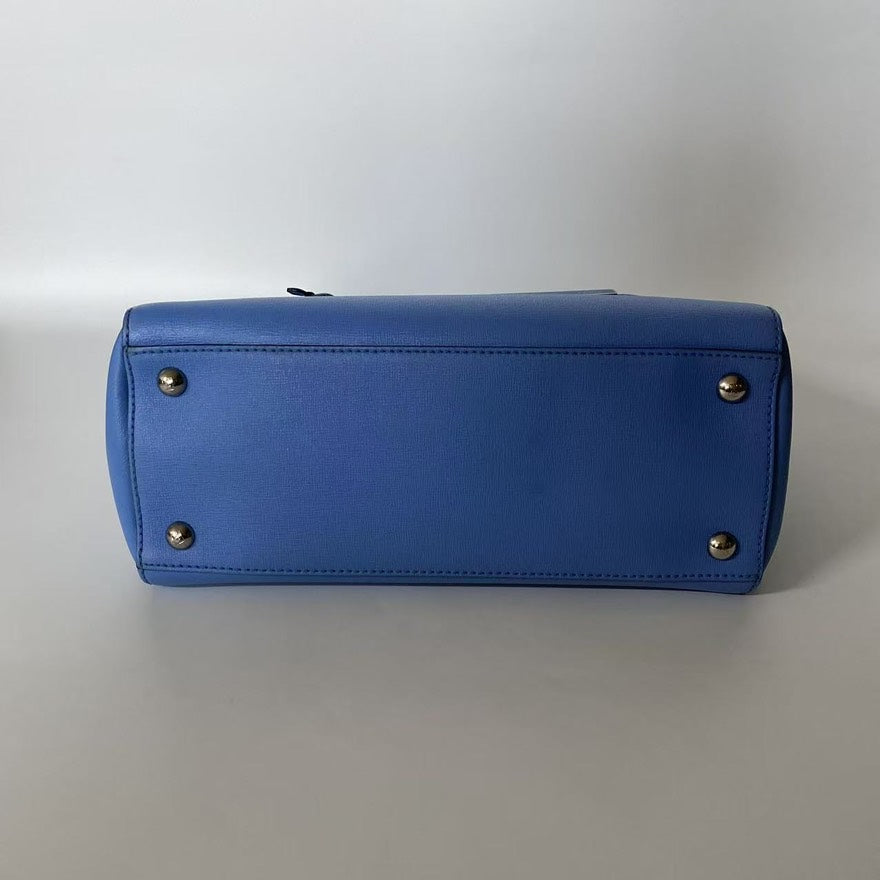 Fendi 2Jours Blue Leather Shoulder Bag