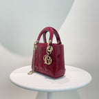 Lady Dior Mini Red Gold Hardware