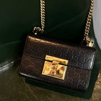 Gucci GG Marmont Leather Chain Black Shoulder Bag AF632