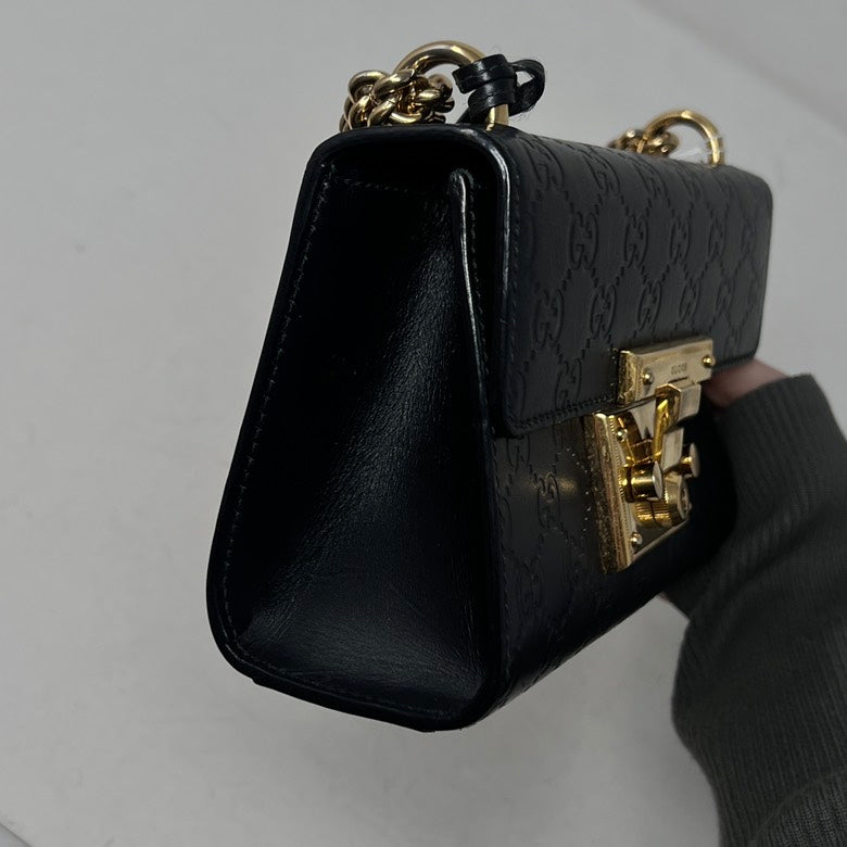 Gucci GG Marmont Leather Chain Black Shoulder Bag AF632